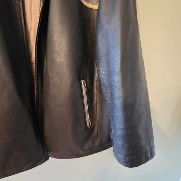 Danier Men's Leather Biker Boho Black Moto Hippie Zip Fall Winter Jacket Sz 3XL - Picture 7 of 14